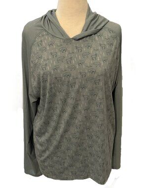 Jack + Sage Buffalo Bear Deer Green Hoodie Yellowstone Shirt Top Performance L